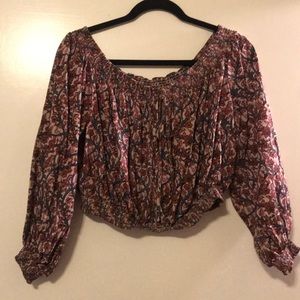 Free People off the shoulder cropped blouse XS